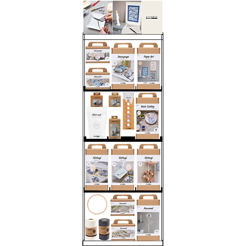 Gulvdisplay, samlet, Category, Interiør Mix, voksen, H: 1580 mm, L: 600 mm, B: 400 mm, 98 enh./ 1 stk.