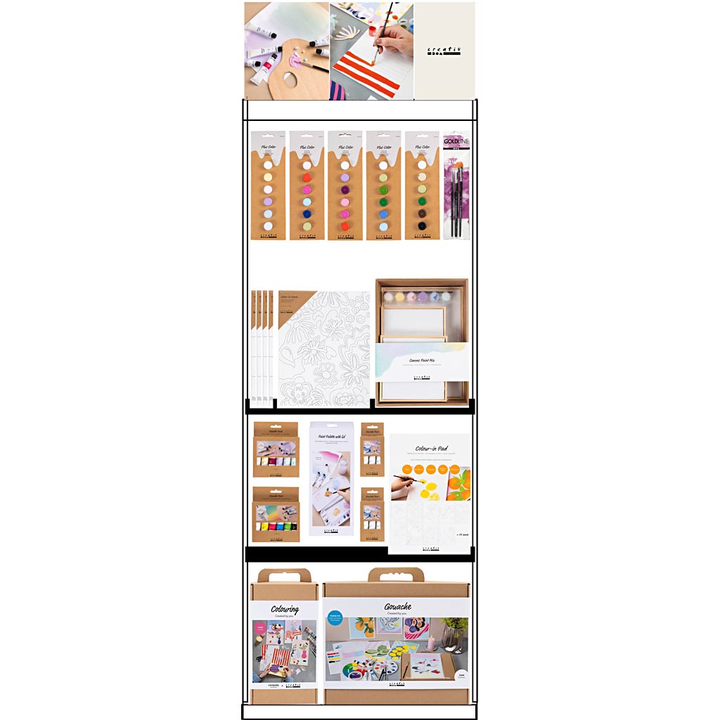 Gulvdisplay, samlet, Category, Akrylmaling, voksen, H: 1580 mm, L: 600 mm, B: 400 mm, 150 enh./ 1 stk.