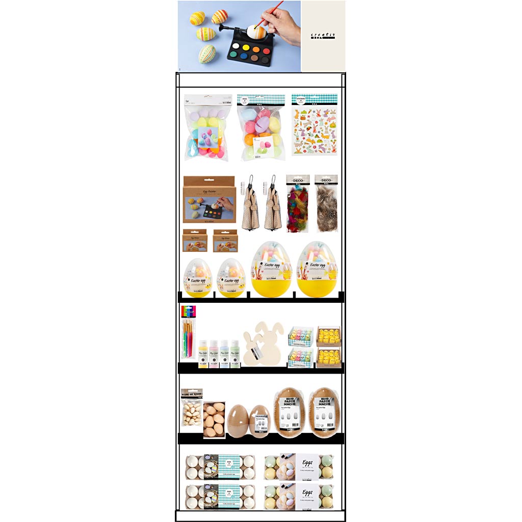 Gulvdisplay, samlet, Category, Påske add on, børn, H: 1580 mm, L: 600 mm, B: 400 mm, 237 enh./ 1 stk.