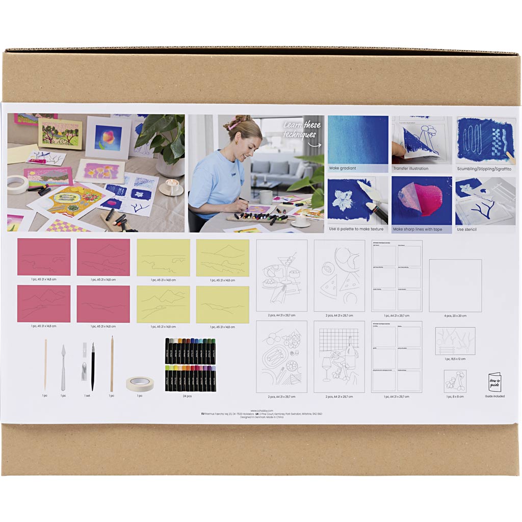 Start DIY Kit Oliepastel, ass. farver, 1 pk. - Image 2