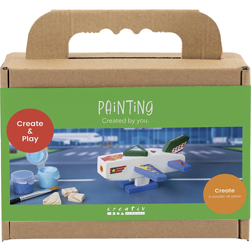 Mini DIY Kit Male, Flyvemaskine, blå/grøn harmoni, 1 pk.