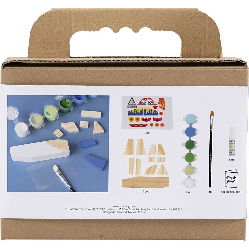 Mini DIY Kit Male, Flyvemaskine, blå/grøn harmoni, 1 pk. - Image 2