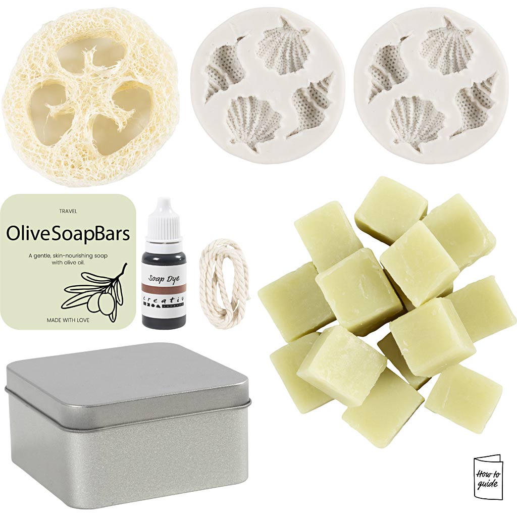 Mini DIY Kit Sæbefremstilling, Strandskaller, olivengrøn, 1 pk. - Image 4