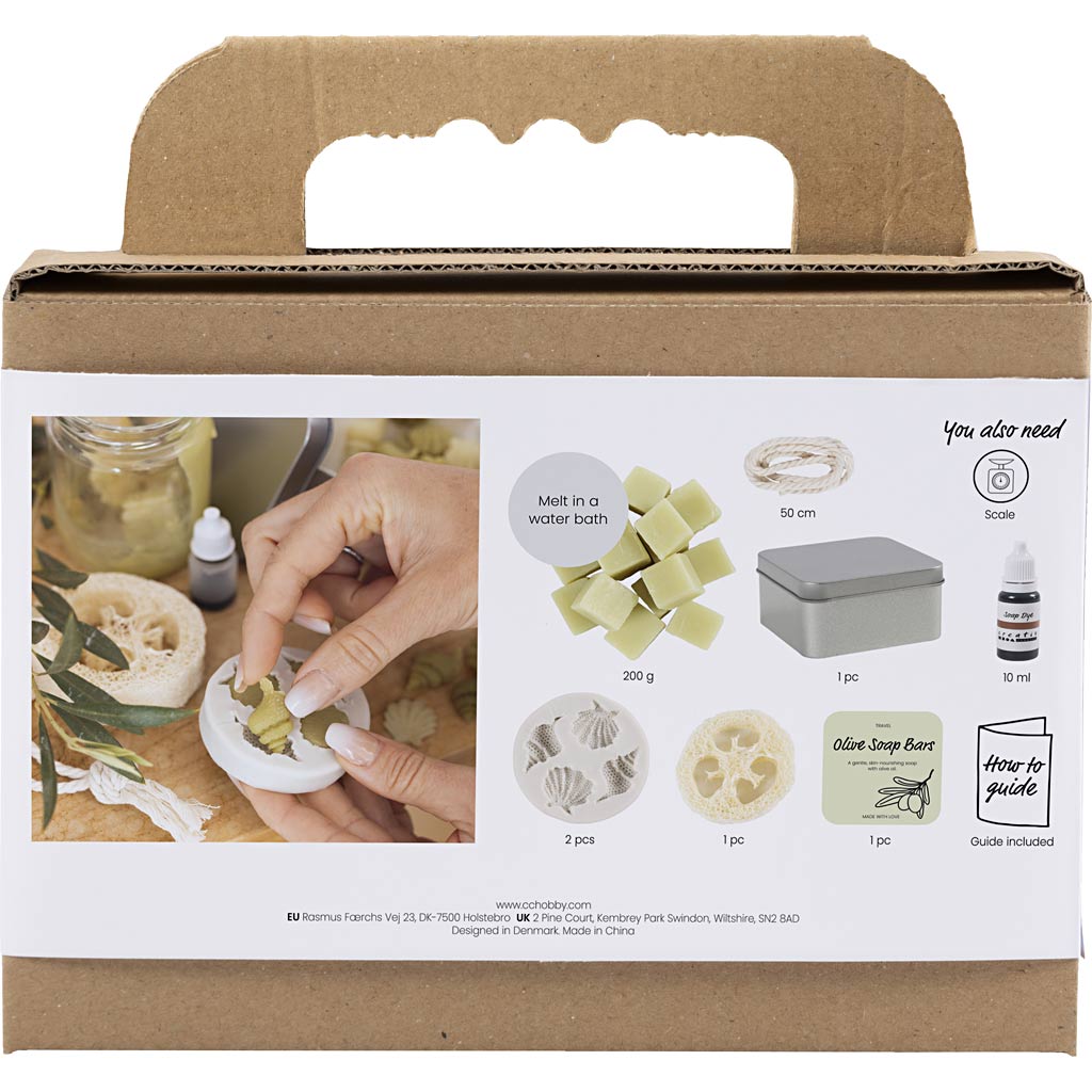 Mini DIY Kit Sæbefremstilling, Strandskaller, olivengrøn, 1 pk. - Image 2