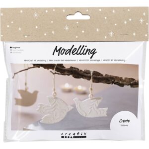 Mini DIY Kit Modellering, Duer, off white, 1 pk.