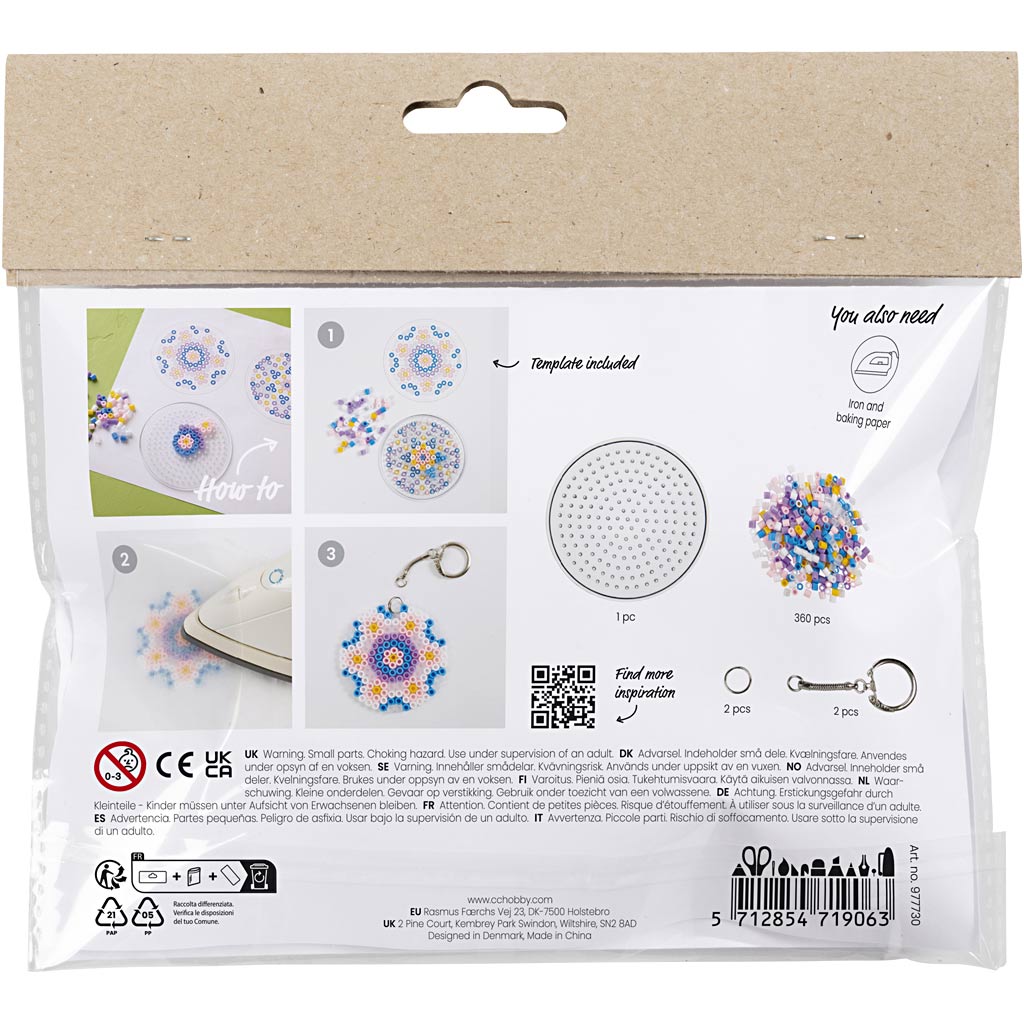 Mini DIY Kit Rørperler, Charms/taskepynt, ass. farver, 1 pk. - Image 2