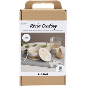 DIY Kit Resinstøbning, Krukke med låg, beige, off white, 1 pk.