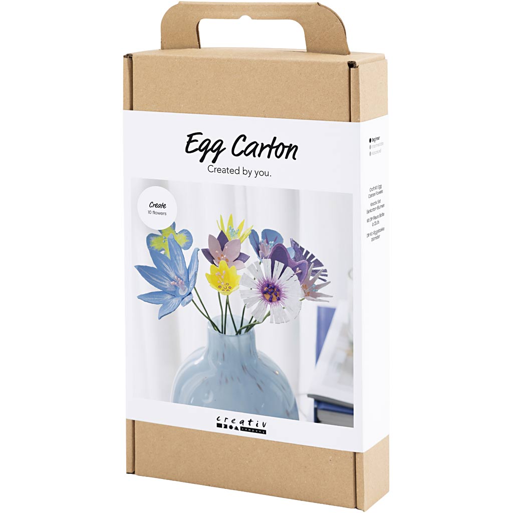 DIY Kit Æggebakkeblomster, pastelfarver, 1 pk. - Image 3