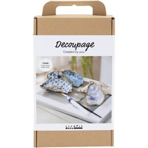 DIY Kit Decoupage, Østersskaller, blå, 1 pk.