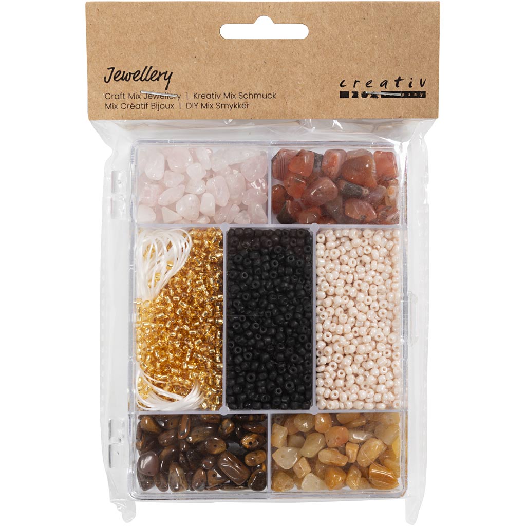 DIY Mix Smykker, Krystaller, str. 2,6-10 mm, hulstr. 0,8-1,2 mm, ca. 2520 stk., ass. farver, 1 pk. - Image 2