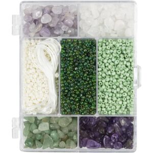 DIY Mix Smykker, Krystaller, str. 2,6-10 mm, hulstr. 0,8-1,2 mm, ca. 2460 stk., ass. farver, 1 pk.