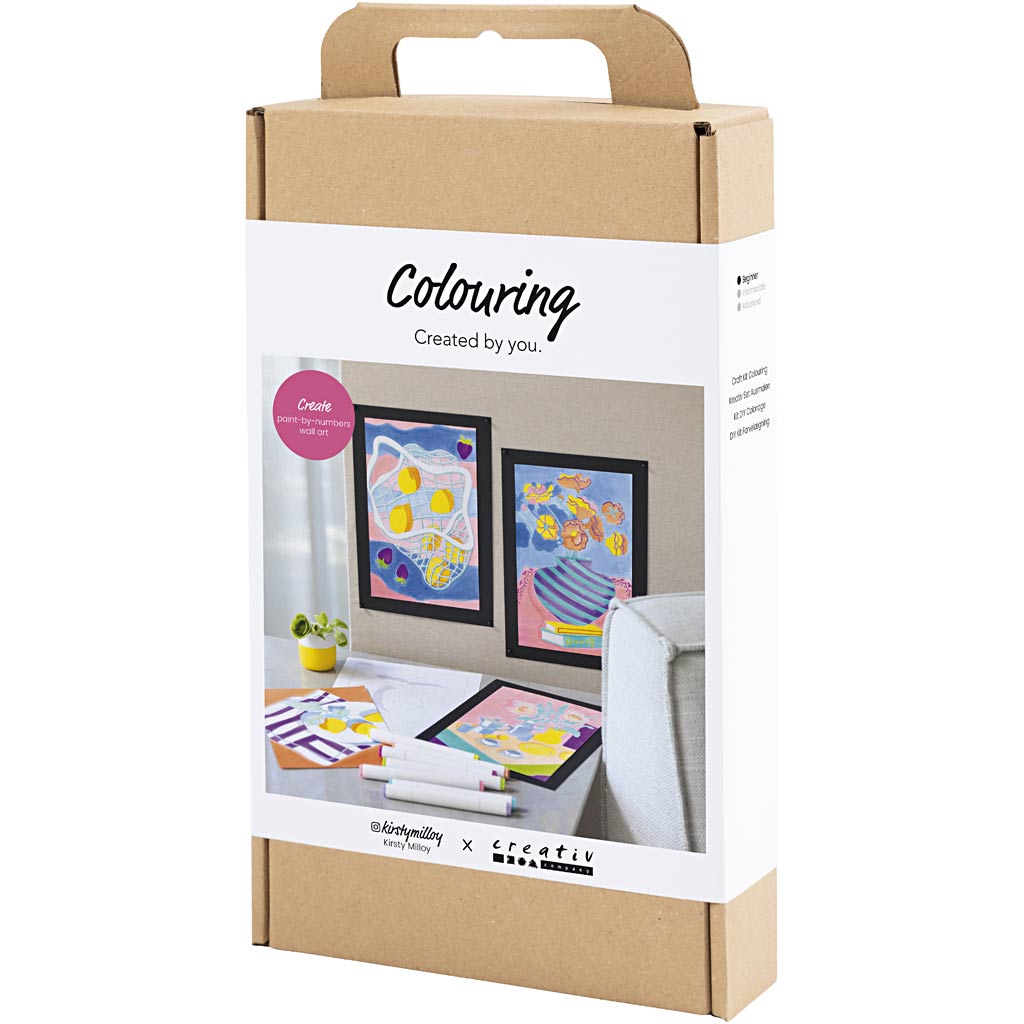 DIY Kit Farvelægning, Paint by numbers, markers, 1 pk. - Image 3