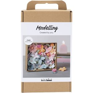 DIY Kit Modellering, Blomster, pastelfarver, 1 pk.