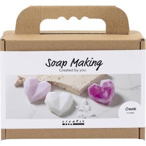 Mini DIY Kit Sæbefremstilling, Hjerte, pink, 1 pk.