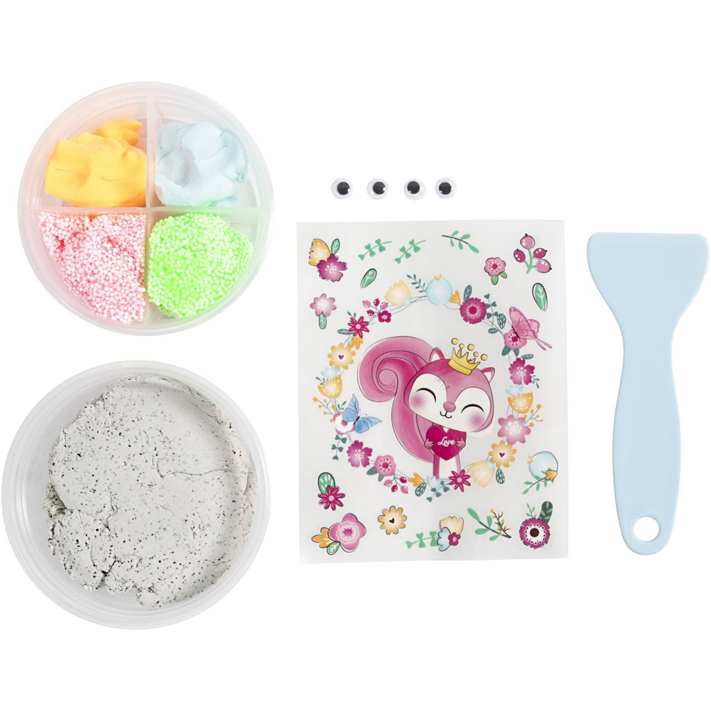 Mini DIY Kit Modellering, Sten med insekt, grå, lys pink, lys turkis, 1 pk. - Image 4