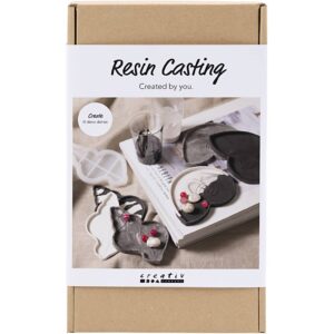 DIY Kit Resinstøbning, Konkylie, sort, hvid, 1 pk.