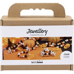 Mini DIY Kit Smykker, Halskæde og armbånd, halloweenfarver, 1 pk.