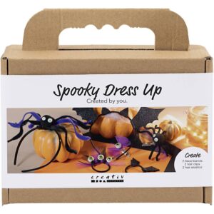 Mini DIY Kit Spooky Udklædning, Hårbøjler, hårspænder og hårelastikker, sort, lilla, 1 pk.