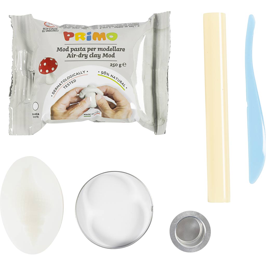 Mini DIY Kit Modellering, Lysestager med konkylier, off white, 1 pk. - Image 4