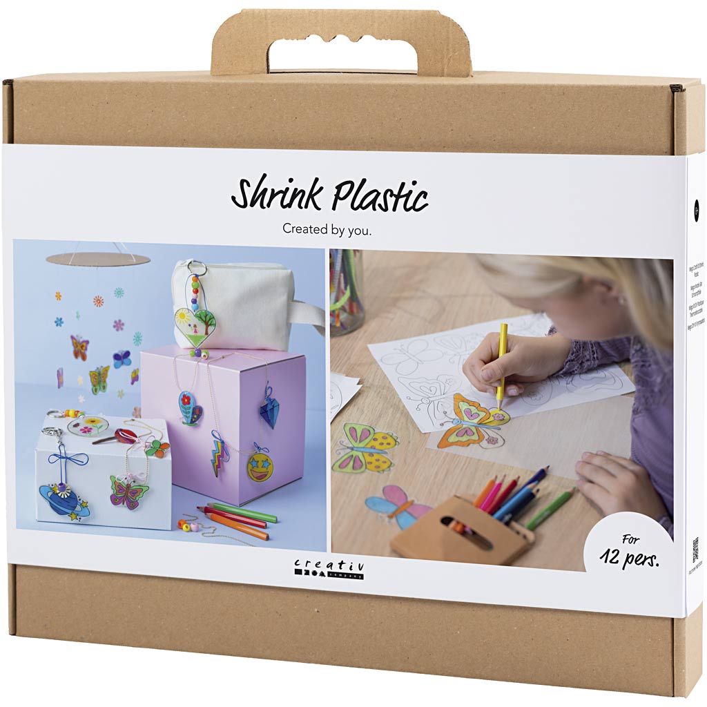 Gruppe DIY Kit Krympeplast, Uro, halskæde, armbånd, nøgleringe, ass. farver, 1 pk. - Image 3