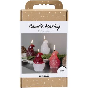 DIY Kit Lysstøbning, Julemand, mat transparent, rød, 1 pk.