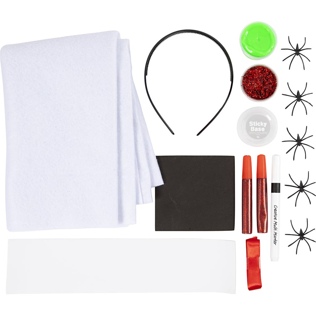 DIY Kit Spooky Udklædning, Kappe og hårbøjle, ass. farver, 1 pk. - Image 4