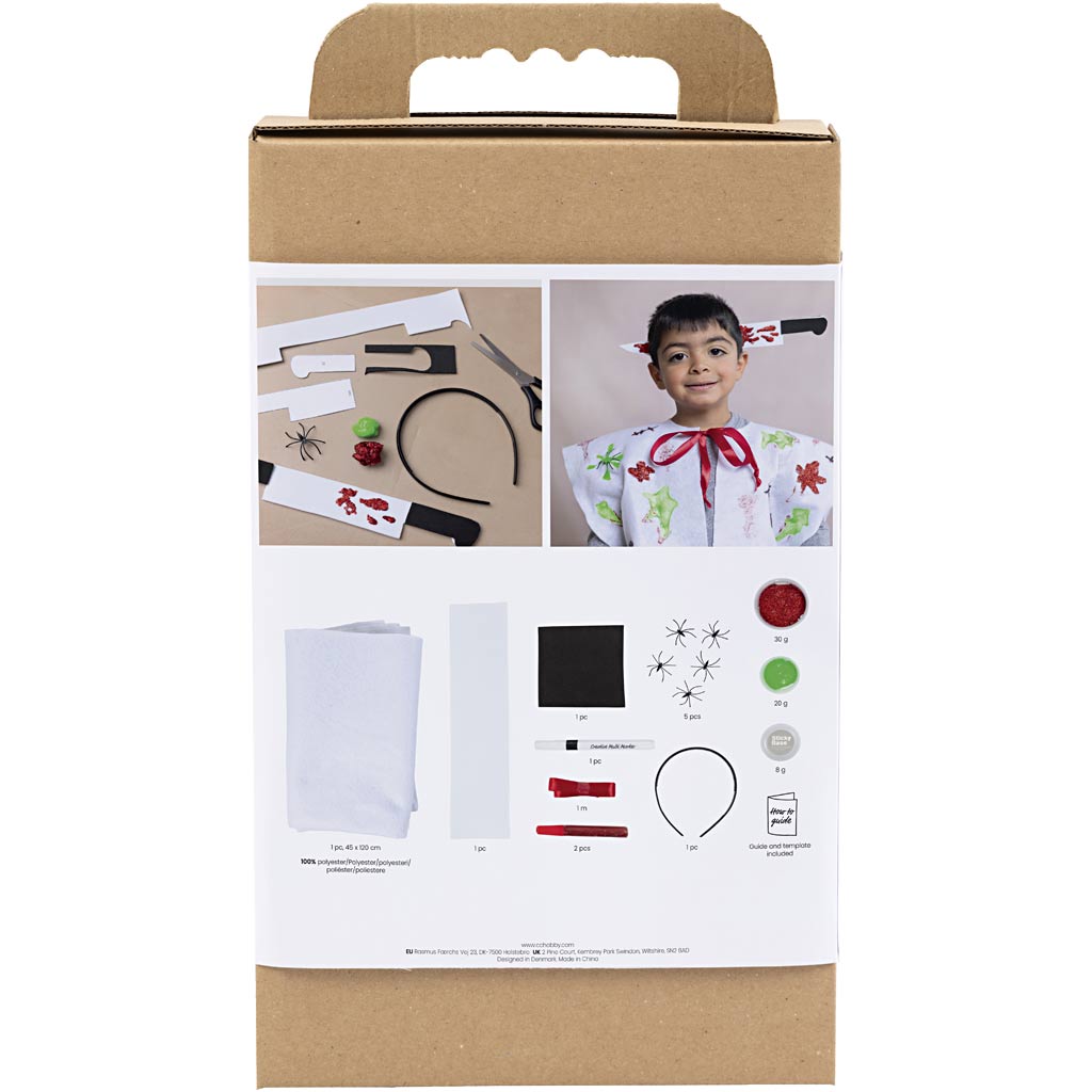 DIY Kit Spooky Udklædning, Kappe og hårbøjle, ass. farver, 1 pk. - Image 2