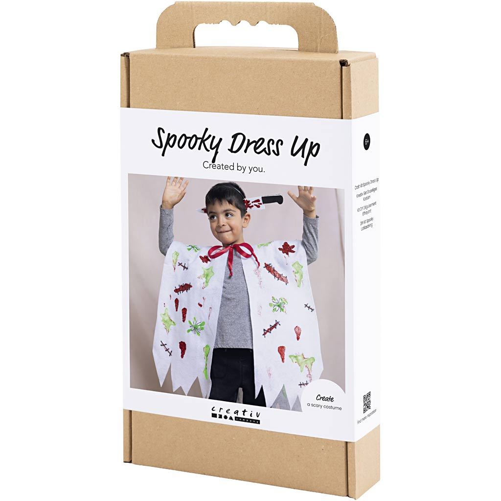 DIY Kit Spooky Udklædning, Kappe og hårbøjle, ass. farver, 1 pk. - Image 3