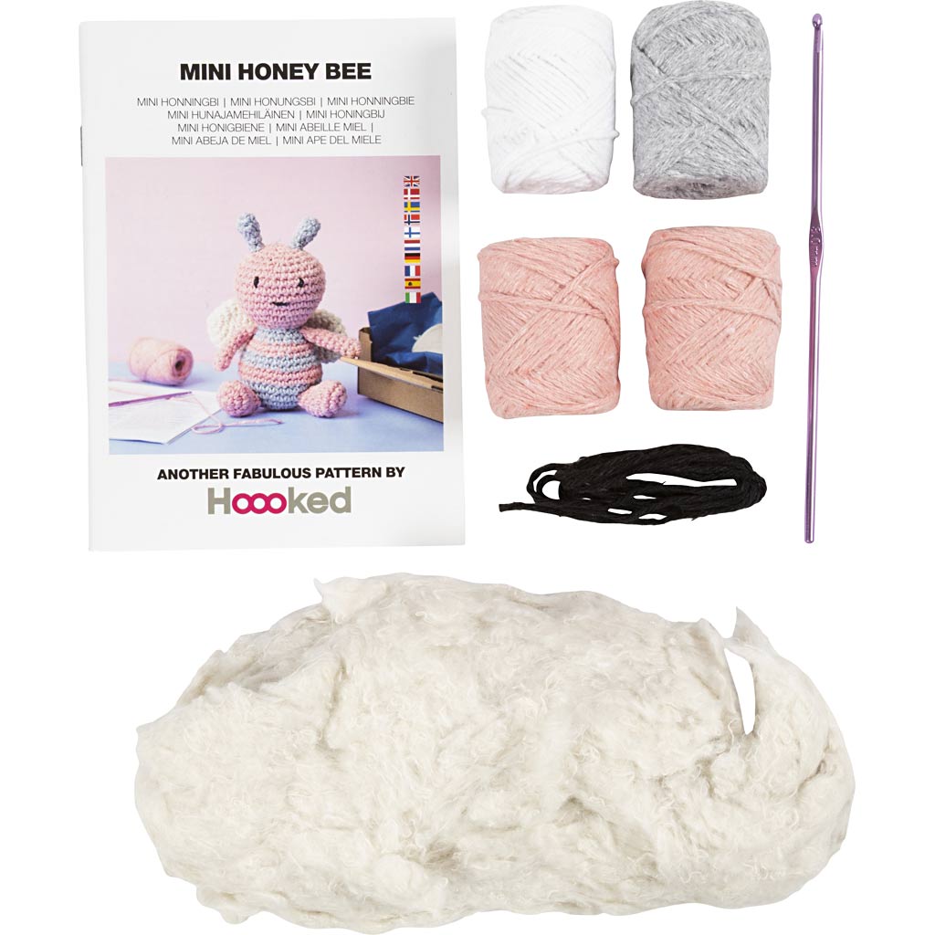 DIY Kit Amigurumi, Honningbi, pastelfarver, 1 pk. - Image 4