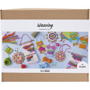Gruppe DIY Kit Vævning, Vægophæng, ophæng, ugler, mus, ass. farver, 1 pk.
