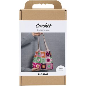 DIY Kit Hækle, Taske, colorful, crème, 1 pk.
