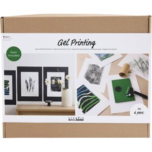 Gruppe DIY Kit Gelprint, Farvede prints, 1 pk.